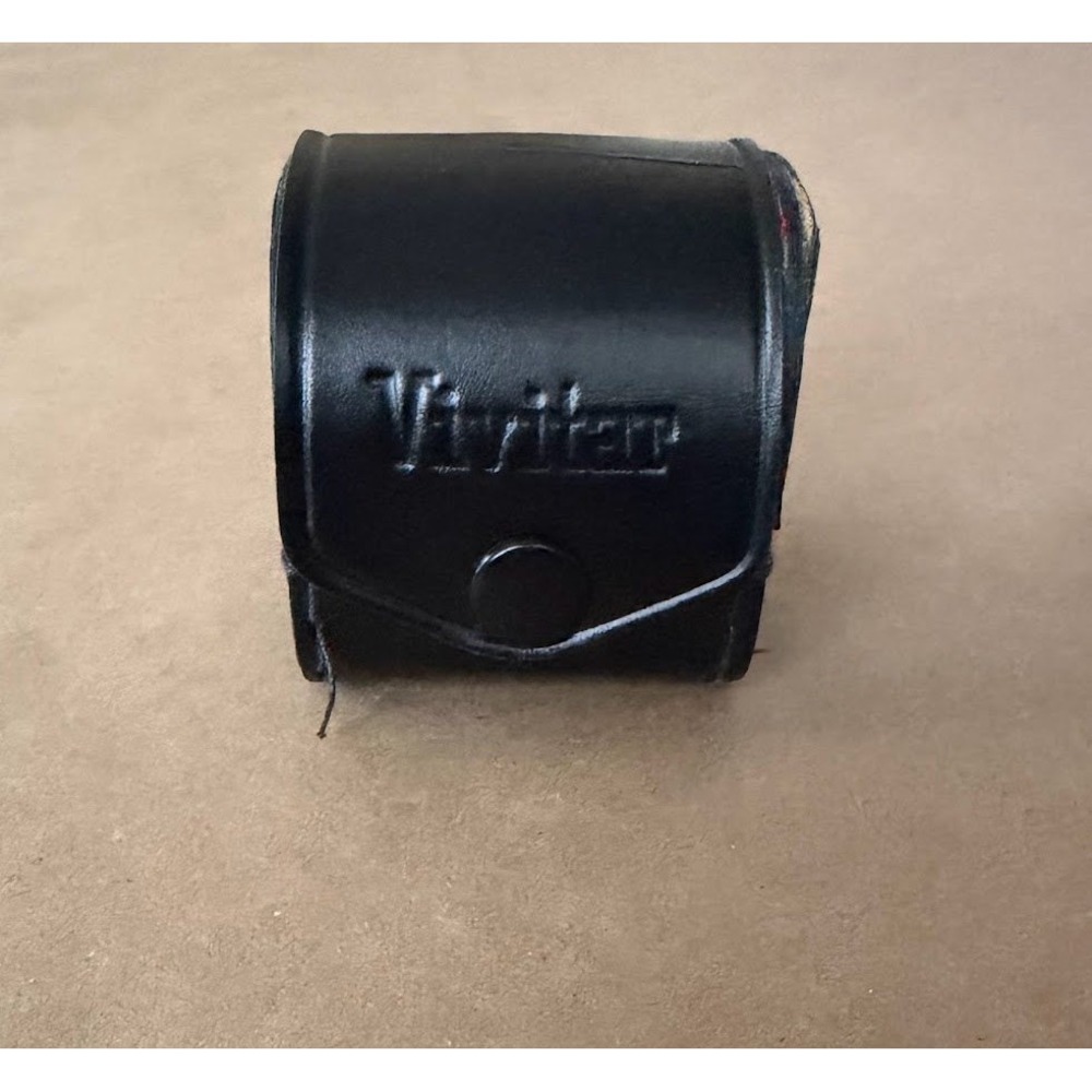 Vintage Vivitar Black Embossed Leather Camera Accessory Case Snap Pouch 2x Lens